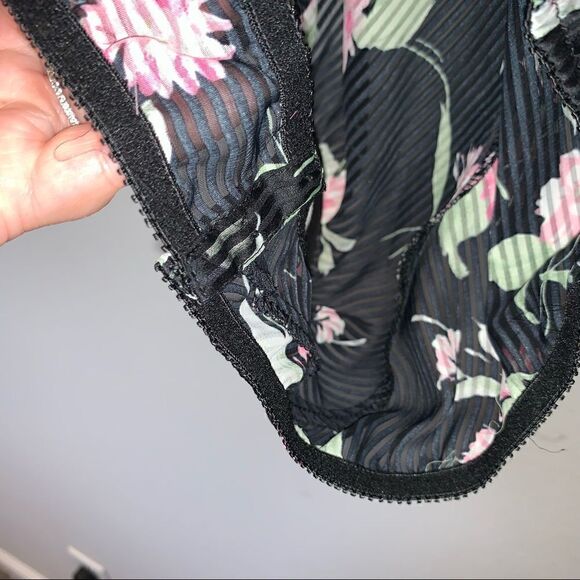 Vintage Eve Stillman Sheer Lace Floral Stripe Print Bodysuit - Picture 4 of 10